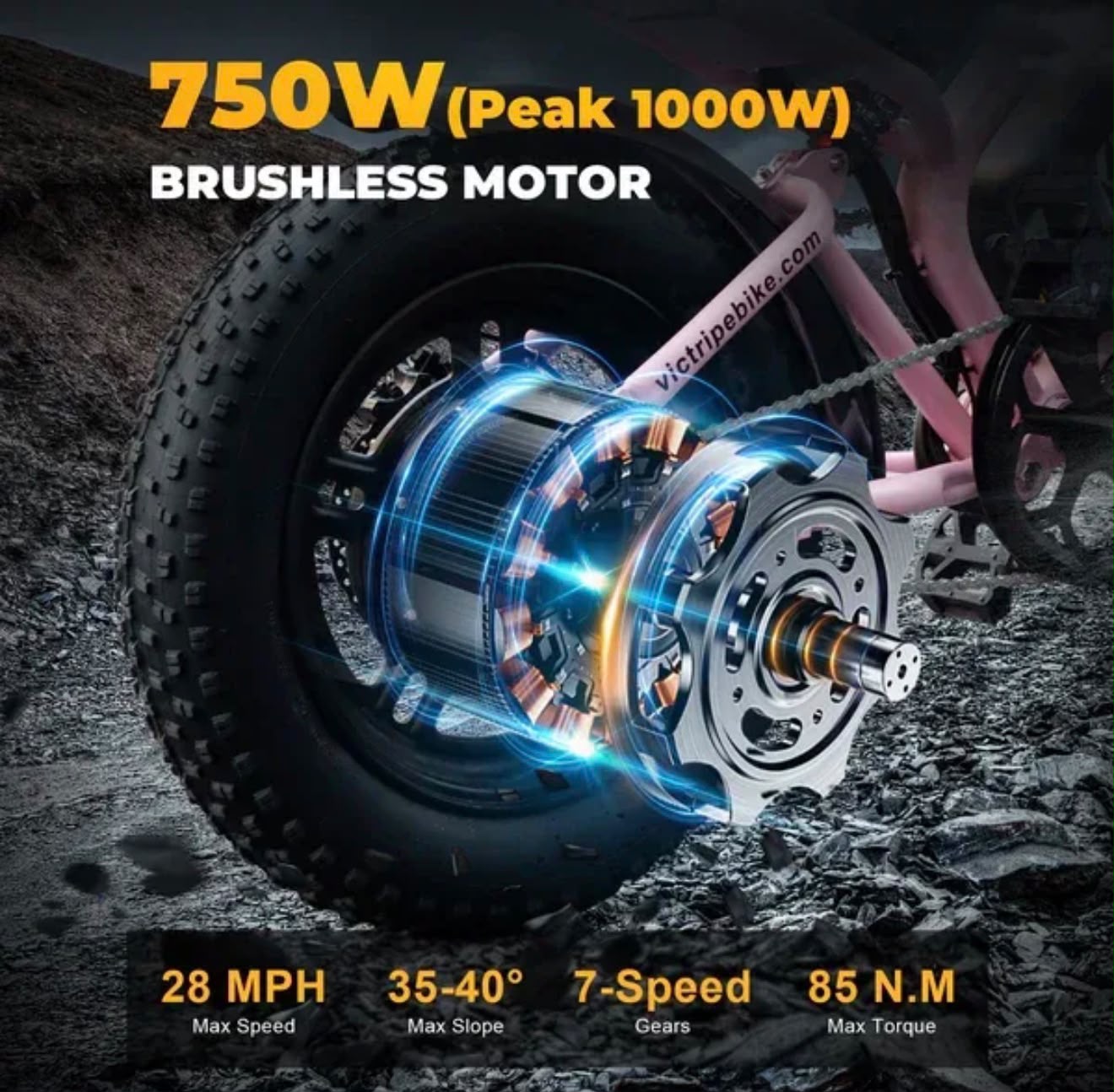 VICTRIP R6 750W Electric Mountain Bike – 48V 15Ah Battery | 1000W Peak Motor | 85Nm Torque