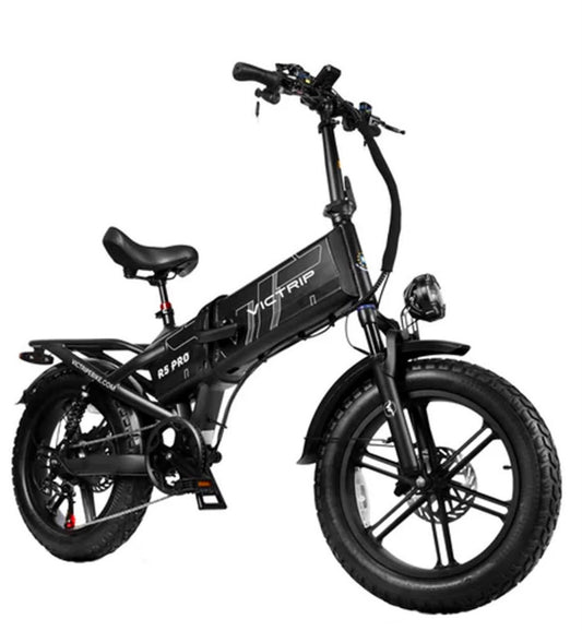VICTRIP R5 Pro Foldable Fat Tire Electric Bike – 250W Motor | 48V 55Ah LG Battery | Full Suspension | Up to 300KM Range